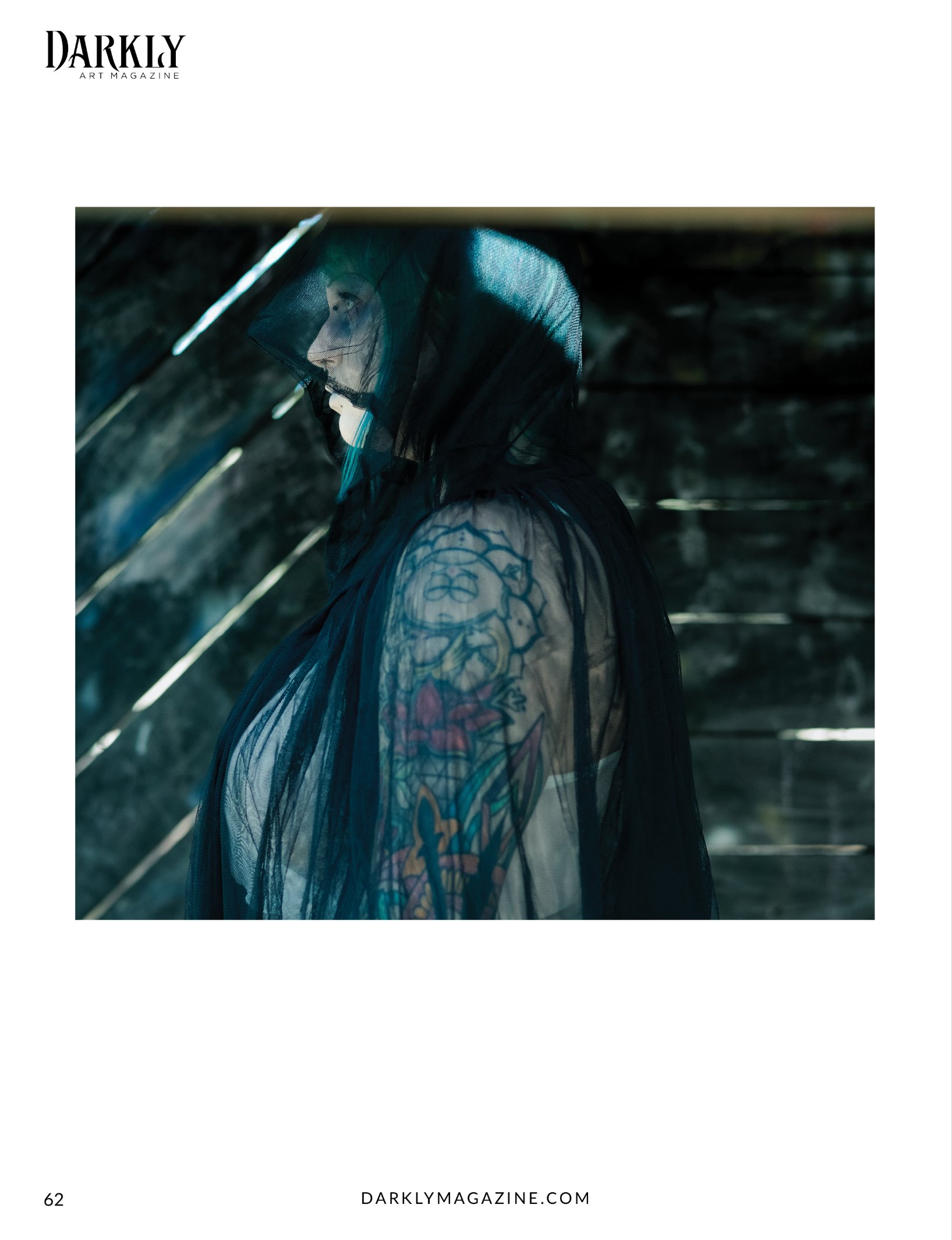 Darkly No Exit: hooded profile in the woods