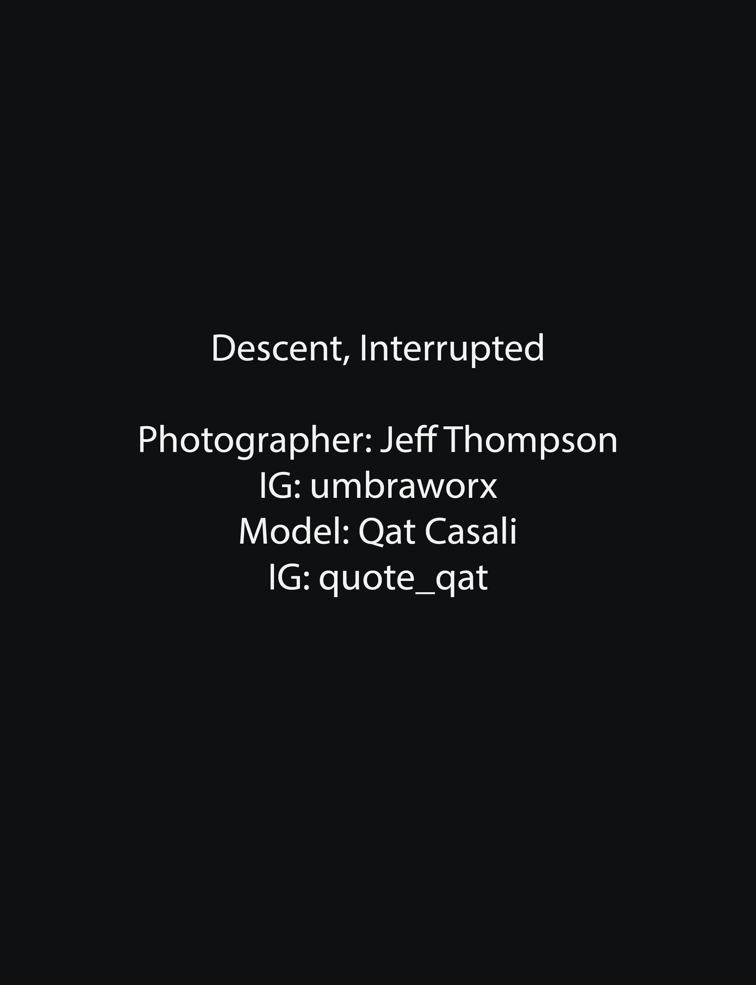 Sein editorial title card, Descent, Interrupted
